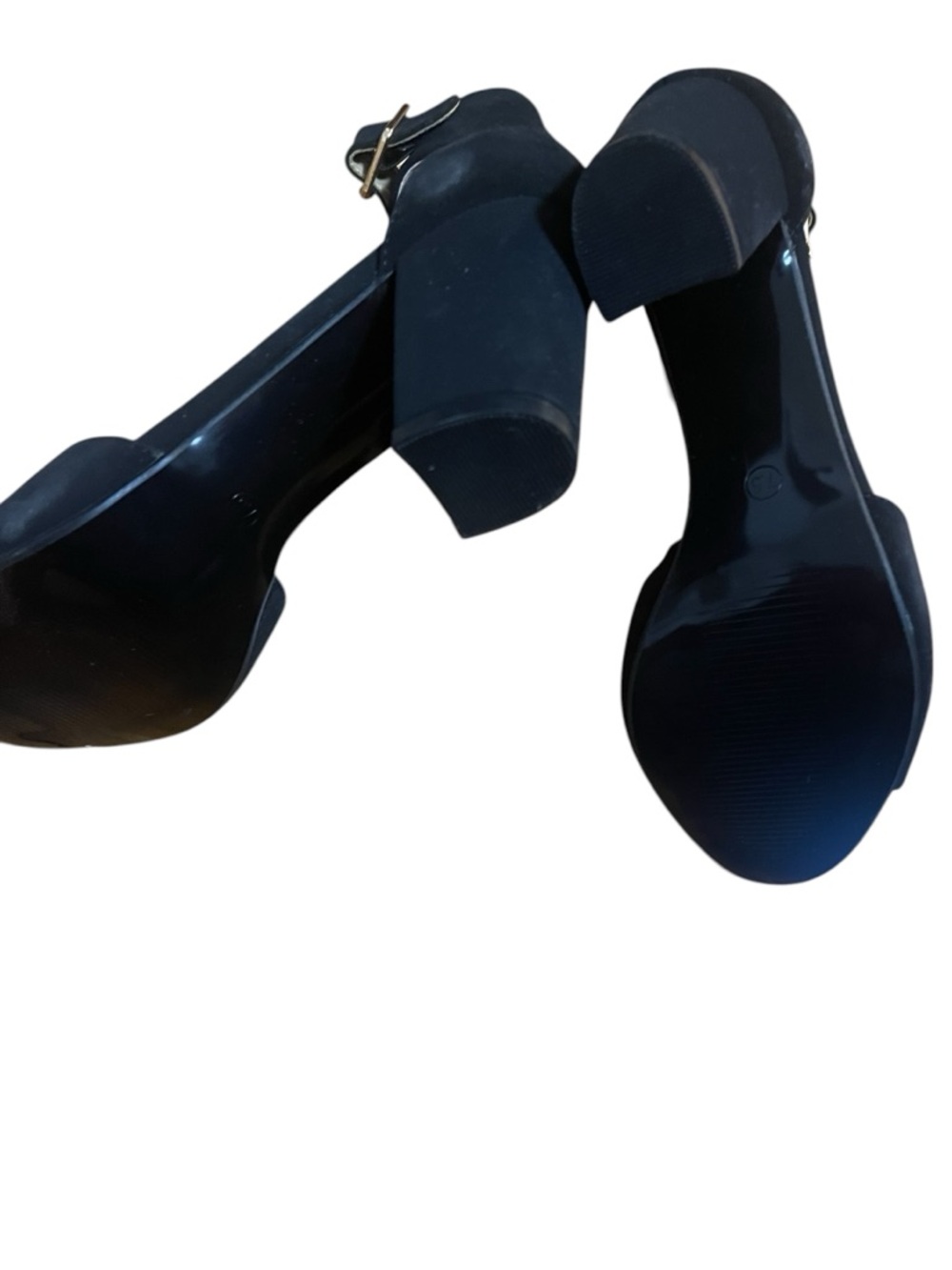 Classic Black Block Heel Ankle Strap Sandals - Picture 5 of 6